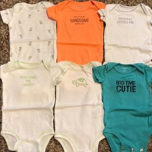 6 - NWOT Carter’s 3 month short sleeve onesies boys